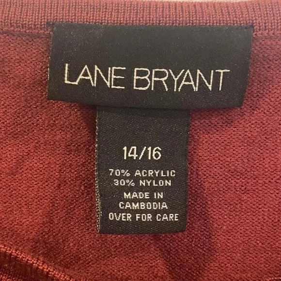 Lane Bryant Maroon Cut Out Bow Accent Sweater Womens Size 14/16 (680) - Picture 3 of 4